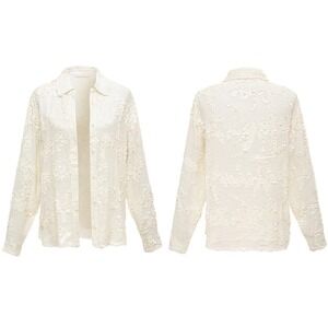 Gold Hawk Lexi Sequined Shirt (Dove White)